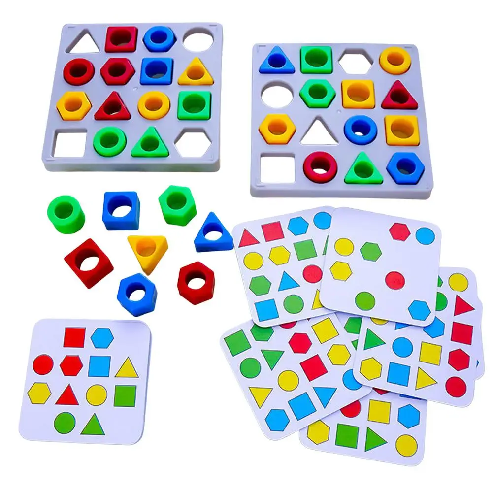  Scramble - Shape Matching Family Board Game! Sorting Shapes  Fast Before The Time is Up & Pieces Pop Out! Play Solo/with Friends.  12-Shape Junior Version Plates Included! : Toys & Games