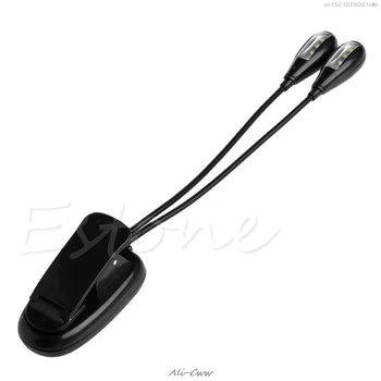 

2021 Bright 2 Dual Arm Flexible 8 LED Table Lamp Clip-on Bed Reading Study Desk Light