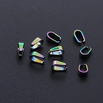 

10pcs/lot Stainless Steel Pendant Rainbow Pinch Bail Connector Buckle WholesaLE Jewelry Making Findings Never Tarnish