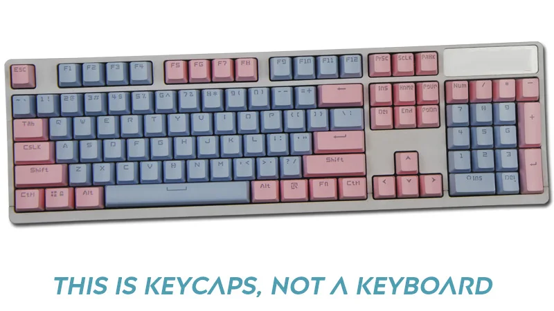 Pink Blue Cherry vlosom тема топ с принтом 104 клавишные колпачки для ключей Набор для механической клавиатуры для игровой механической клавиатуры - Цвет: Pink Blue