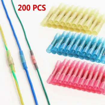 

200PCS Seal Heat Shrink Butt Crimp Terminals Insulated Electrical Wire Splice Connectors Kit Assortment