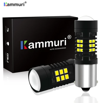 

KAMMURI 1156 BA15S P21W P21 LED Bulb R5W R10W 21SMD Car Turn Signal Lamp Brake Reverse Tail Light Auto Bulb 12V LED White Yellow
