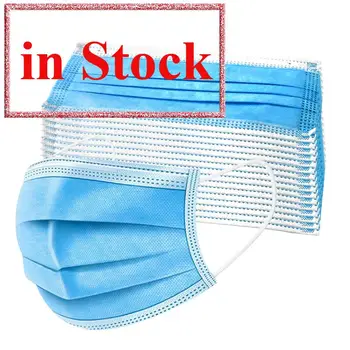 

100/50/10pcs Anti-dust Face Filter Masks IN STOCK 3 Laye Mask dust protect Disposable Mask Respirator Blue Safe Mouth Mask