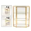 3-Tier  Jewelry Trinket Glass Gold Box Necklace Ring Earring Box Keepsake Decorative Box Holder for Wedding Gift Dresser 1