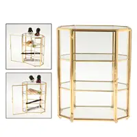 3-Tier  Jewelry Trinket Glass Gold Box Necklace Ring Earring Box Keepsake Decorative Box Holder for Wedding Gift Dresser 1