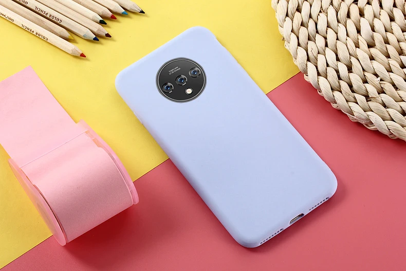 Сплошной цвет мягкий силиконовый чехол для телефона для Oneplus 7T Роскошный чехол для One Plus 7T Pro Бампер