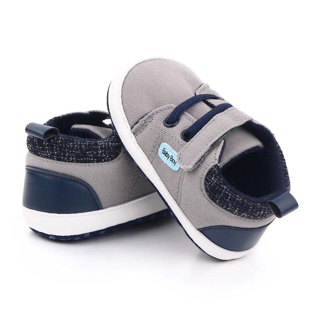 

Newborn Baby Boy Soft Sole Shoe Anti Slip Canvas Sneaker Trainers Prewalker Casual Sports Infant Crib Shoes