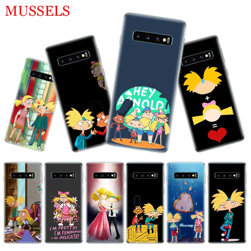 

Hey Arnold Black Cover Phone Case for Samsung Galaxy S10 Plus S10E Lite A20 A50 A70 A30 A10 A20E M20 M10 A80 A40