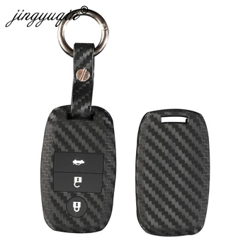 10pcs custodia in Silicone per auto in carbonio 3 BTN per Kia K3 K4 K5 Rio Ceed Soul Sportage Sorento Carens Picanto Remote Smart Fob Cover - 10pcs custodia in Silicone per auto in carbonio 3 BTN per Kia K3 K4 K5