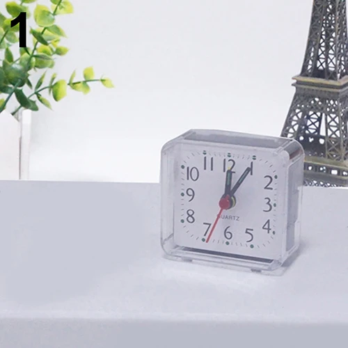 Alarm Clock Square Small Bed Compact Travel Quartz Beep Alarm Clock Cute Portable Creative Fashion Student's