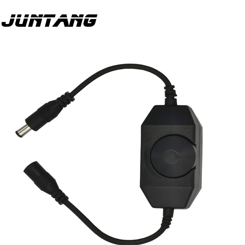 JUNTANG LED DC Waterproof Dimmer for 3528 5050 5730 5630 Solid Bar Light DC 12V 24V Black 5.5*2.1 Switch led dimmer switch,led dimmer controller,smart dimmer switch,lamp dimmer,power cords dimmer switch