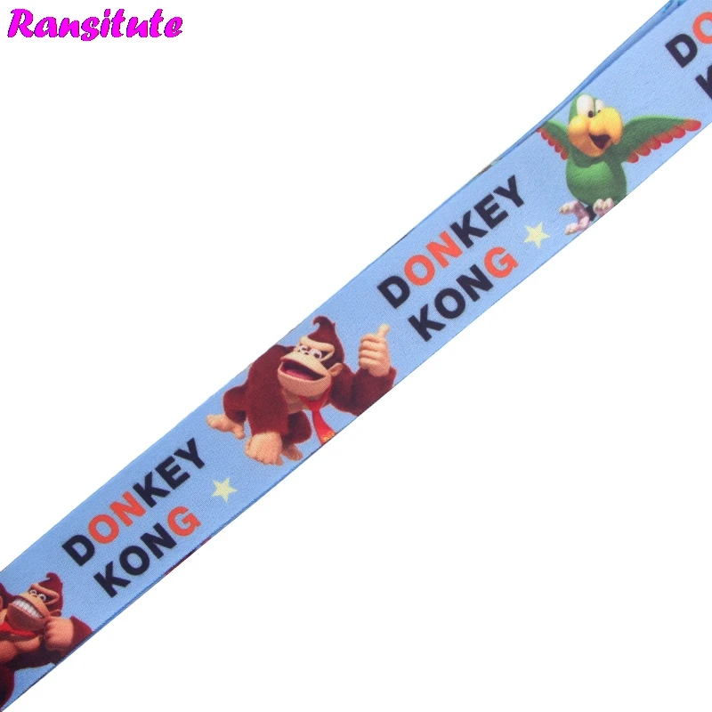 Ransitute Donkey kong, ремешок для мобильного телефона, сделай сам, ключ, держатель для ID карты, модный шейный декоративный ленточный шнур R588