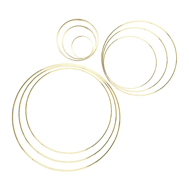 5 8 10 15 20 25 30 35 40cm anelli a cerchio in metallo Macrame per  acchiappasogni artigianato fai da te anello in metallo dorato anello  floreale - AliExpress