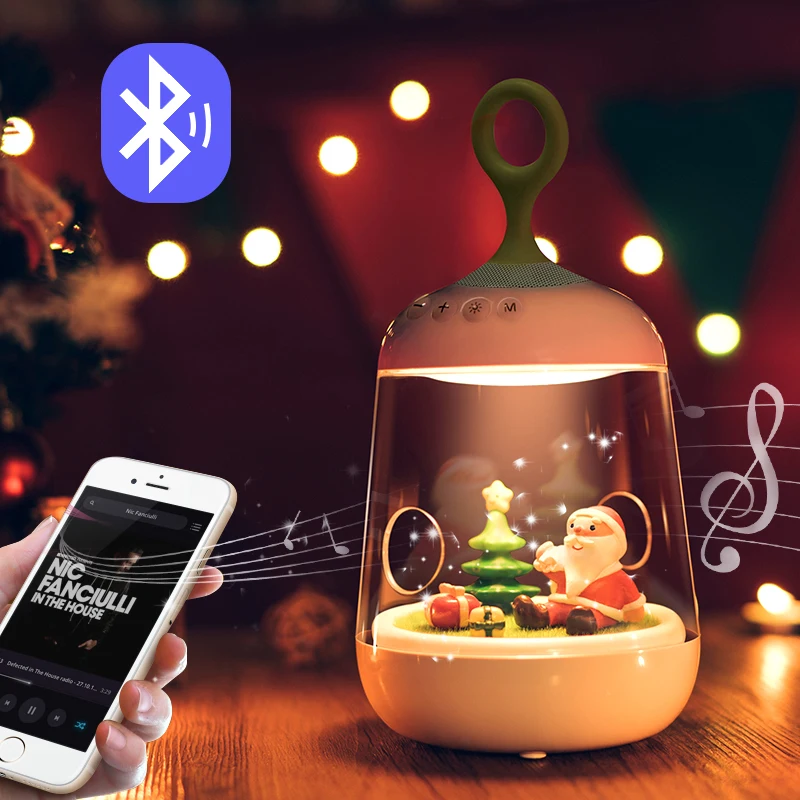 Bluetooth динамик свет Рождественские подарки для детей беспроводной динамик с яркая светодиодная лампа для ночного чтения растения для мини ландшафта