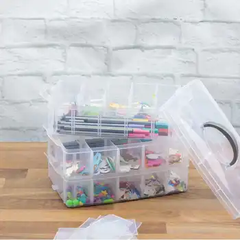 

New 3 Layer 18-30 Grids Jewellery Craft Beads Case Box Plastic Storage Box Case Compartment Box Clear Storage Organiser Tool