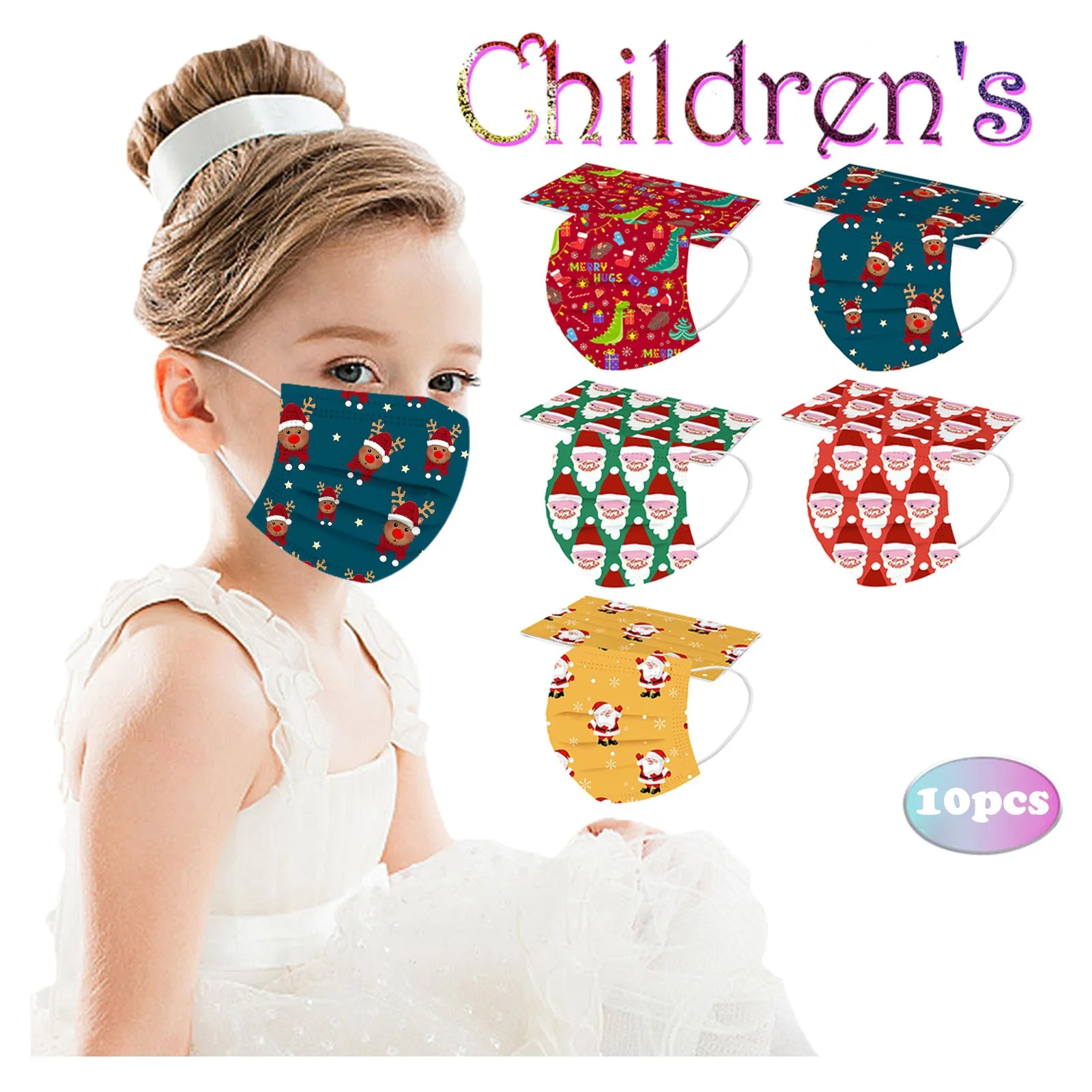 

10PCS Kids mascarillas para niÃ±os Children's Mask Disposable Face Mask 3Ply Ear Loop Mask Bandage Kindermaske Face Covers 2021