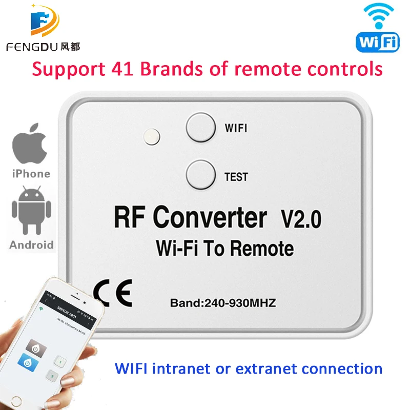 

WiFi to Remote RF Converter Switch Garage Door Controller Garage Door Opener APP Remote Control WIFI garage gate door remote 433