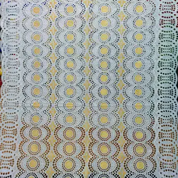 

White & Gold Swiss Voile Lace In Switzerland African Dry Lace Fabric With Stones High Quality For Nigerian Wedding mv542