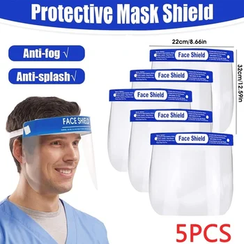 

5PCS Transparent Protective Mask Full Face Shield Masks Anti Saliva Splash-proof Protect Eye Cover Protective Visor