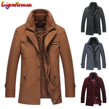 

Mens Casual Warm Outerwear Jacket and Coat Male Peacoat Men Brand Clothes M-4XL Winter Men's Thick Coats Slim Fit Jackets VB518