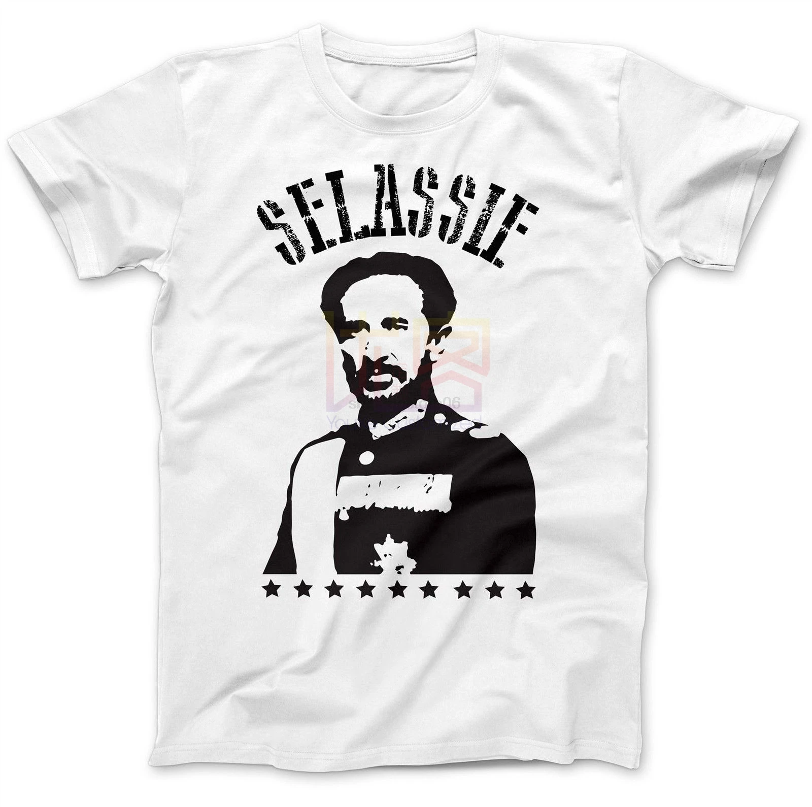LEQEMAO Haile Selassie Inspired футболка 100% Премиум хлопок растафари эфипа короткий рукав