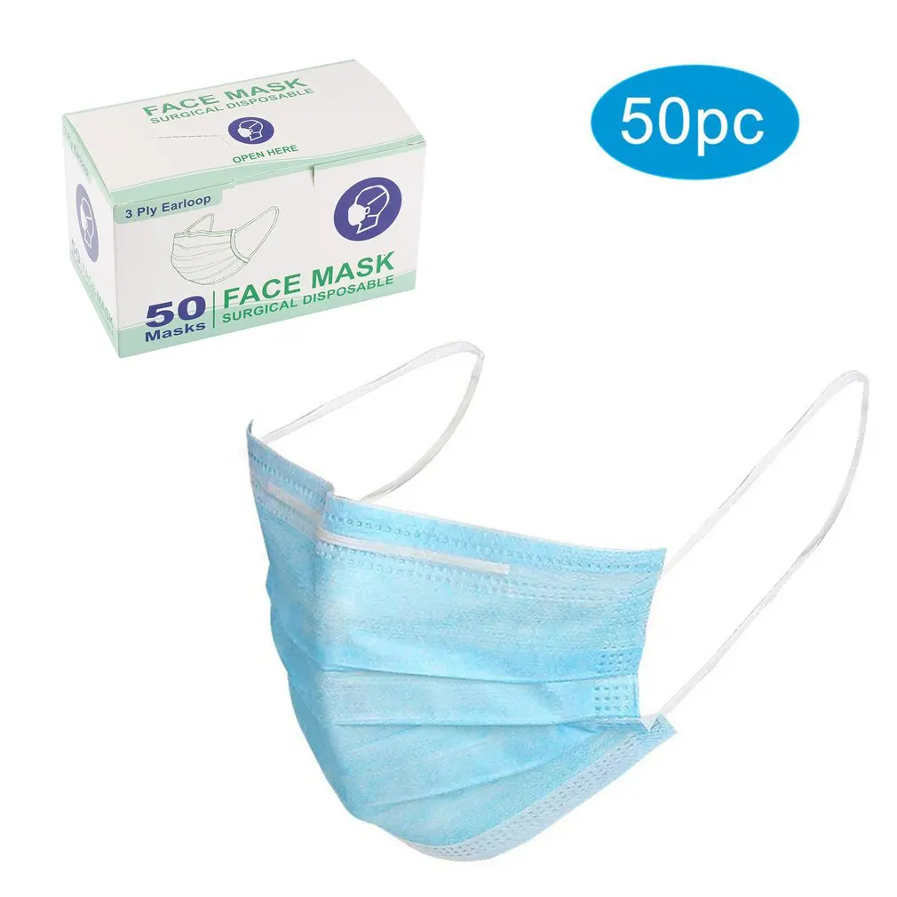 

Disposable Breathable Mask Anti-Fog Dust-Proof Comfortable Face Masks Blue 50pcs