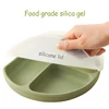 Baby Feeding Soft Silicone Children's Tableware BPA Free Waterproof Spoon Non-slip Dust Cover Dishes Plates Newborn Accessories 5
