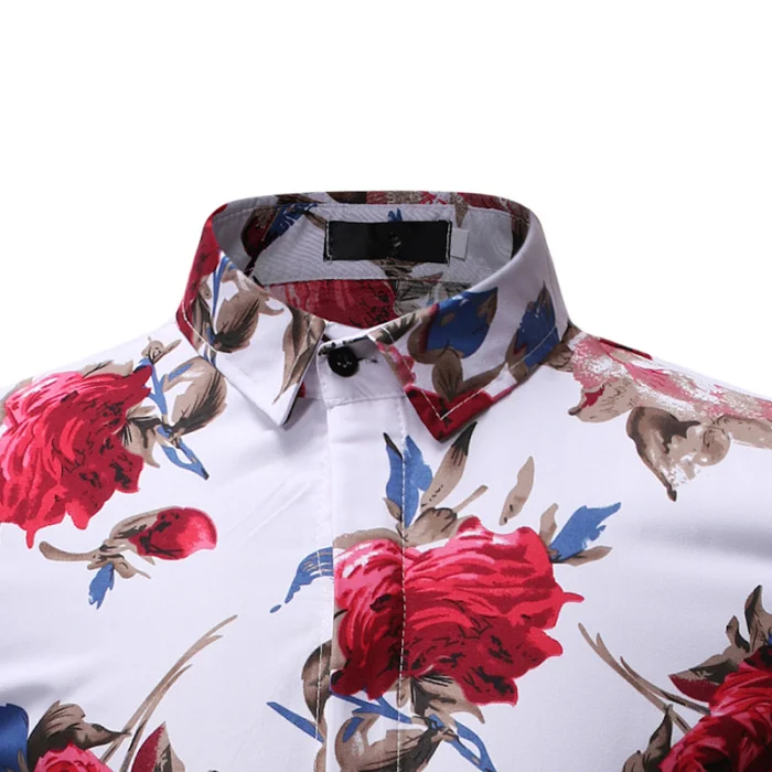 Мужская рубашка с коротким рукавом Slim Fit повседневные летние модные топы с цветочным принтом Футболки H9