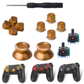 

PS4 Controller Metal Button Maintenance Replacement Button Tool Set 3D Joystick Pro/Slim universal For DualShock 4
