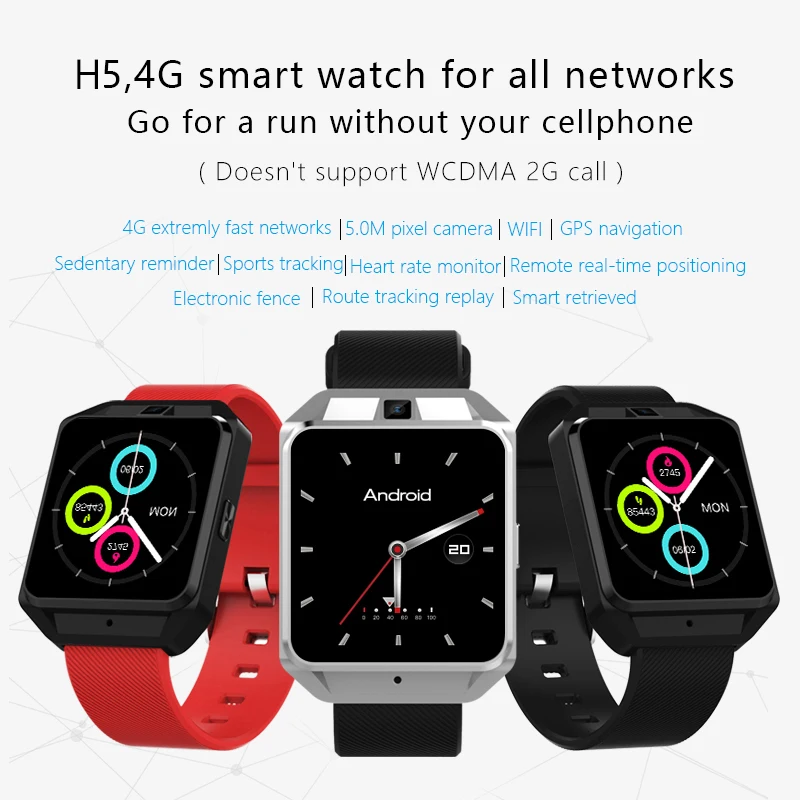 H5 4G Smartwatch телефон MTK6737 четырехъядерный 1G ram 8G rom gps WiFi монитор сердечного ритма/сна Видеозвонок Смарт-часы