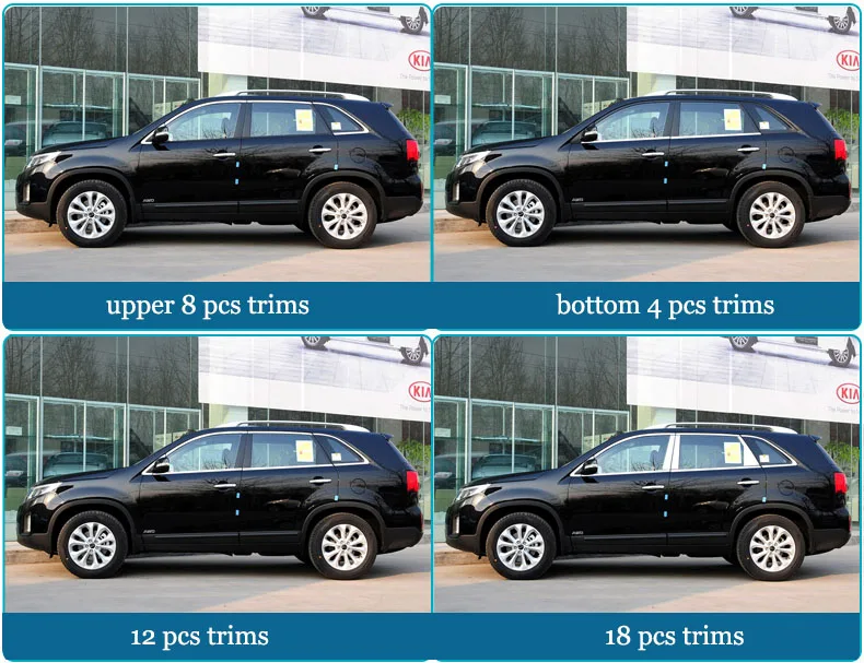 Нержавеющая сталь окна автомобиля планки для kia sorento 2009 2010 2011 2012 2013