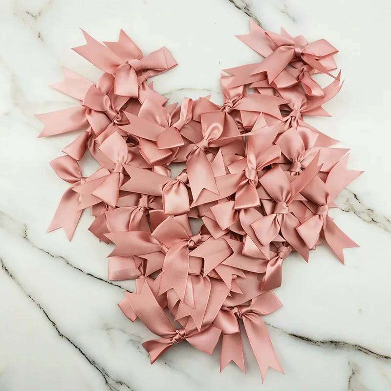 200 pcs/pack) Fresh Pink Ribbon Bows Small Size Satin Ribbon Bow Flower  Craft Decoration Handwork DIY Party Decoration - AliExpress