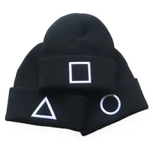 

2022 New Autumn Winter Geometric Pattern Embroidery Knitted Hat Woolen Hat Windproof Warm Men and Women Hat Hip Hop Fashion Hat