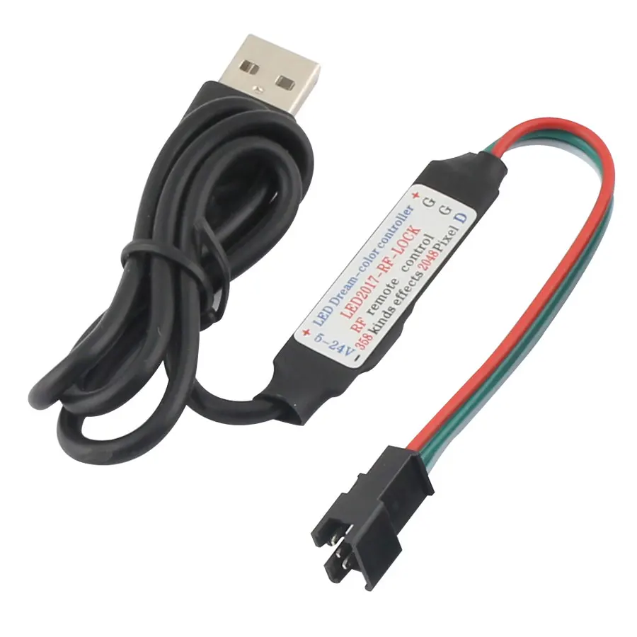 5V USB WS2812 kontroler WS2812B ze zdalnym RF kontroler bezprzewodowy 2812 3Pin USB 5V dla WS2812 WS2812B sterownik taśmy LED