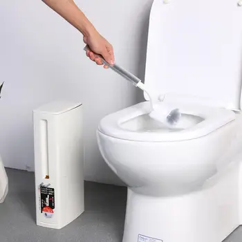 

Plastic Bathroom Trash Can with Toilet Brush Waste Bin Dustbin Garbage Bucket Eco-friendly Bathroom Cleaning Tools