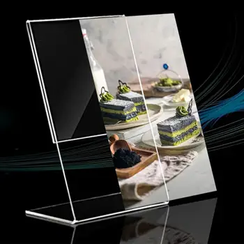 

1PC Acrylic Clear Card Holder Stand a6 Sign Label Frame Desk Shelf Storage Card Holders 1.3mm Business Paper Card Display Holder