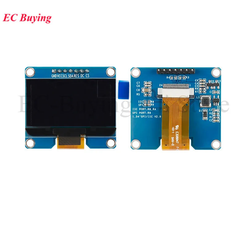 1.54'' Arduino OLED Displays, 128 x 64, Monochrome Yellow, 4-Wire SPI  Interface