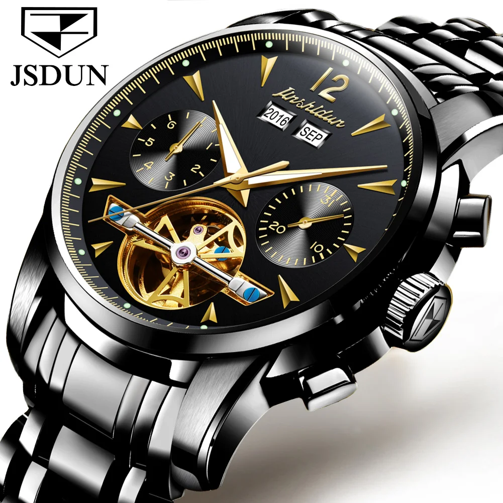 

2019 Men's Business Automatic Mechanical Watches Fashion Perpetual Calendar Date Week Luminous Waterproof Male Wristwatch Clock