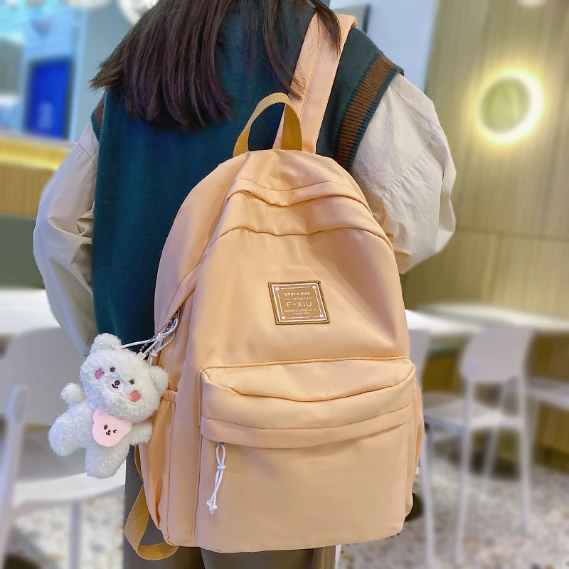 Girl Waterproof Cute Travel Student Bag Lady Kawaii Solid College Backpack  Trendy Cool Women Bags Fashion Female Backpack Laptop|Backpacks| -  AliExpress