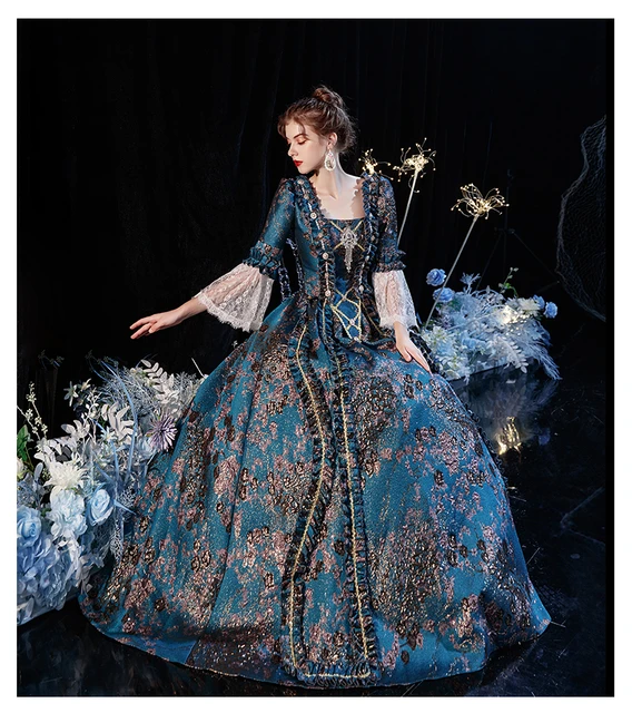 Luxury Vintage Ball Gown Long Dress Medieval Dress Renaissance