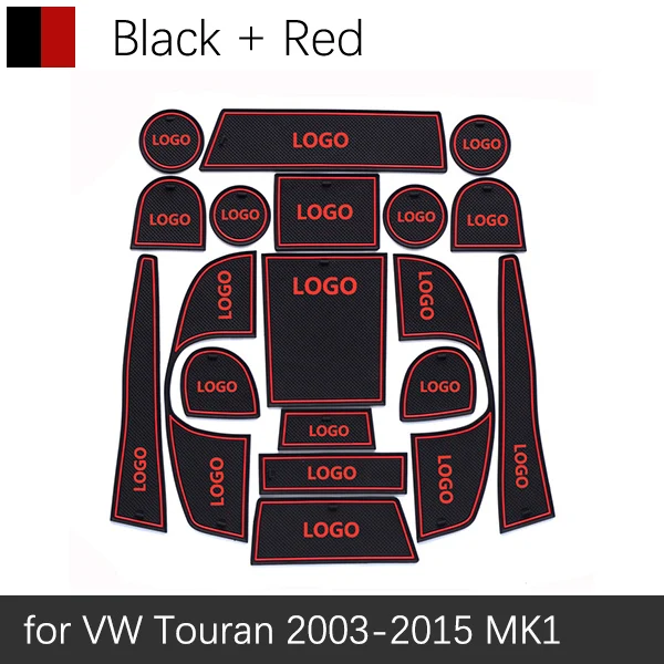 Грязный коврик для VW Touran MK1 2003 2004 2006 2008 2009 2010 2011 для Volkswage аксессуары для двери паз ворота Слот - Название цвета: Touran 03-15 Red