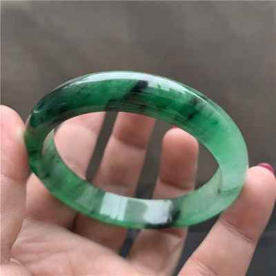 

zheru jewelry natural Burmese jade 54-64mm green two-tone bracelet elegant princess jewelry send mother to girlfriend