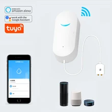 Simple Compact Wifi Leak Detector Sensor Google Home Tuya Smart Home Water Alarm Waterproof Leak Alarm