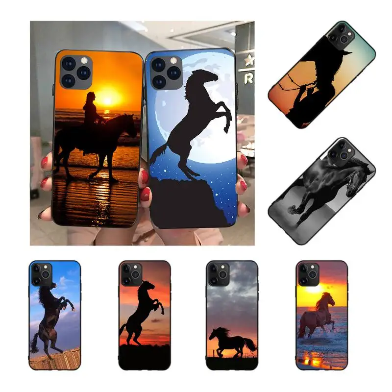 NBDRUICAI бегущая лошадь ТПУ Мягкий силиконовый чехол для телефона iPhone 11 pro XS MAX 8 7 6 6S