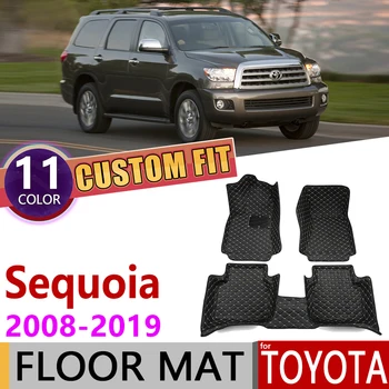 

Custom Leather Car Floor Mat for Toyota Sequoia XK60 2008~2019 XK 60 7seats Foot Pad Carpet Accessories 2009 2010 2011 2012 2013