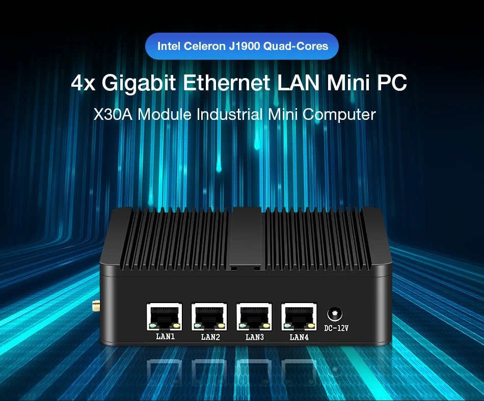 Сетевой экран, мини ПК Intel Celeron J1900 4 Gigabit Ethernet RJ45 Intel i211AT NIC Pfsense Windows сервер