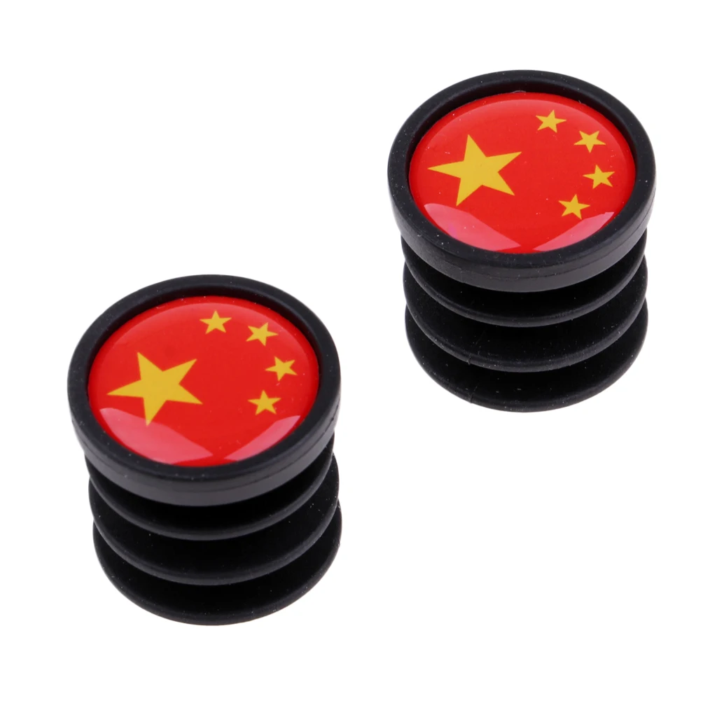 1 Pair Bicycle National Flag Handlebar End Plugs For MTB Mountain Road Bike Bicycle Grips Parts - 22mm Dia 1 Pair Bicycle National Flag Handlebar End Plugs For MTB Mountain Road Bike Bicycle Grips Parts - 22mm Dia