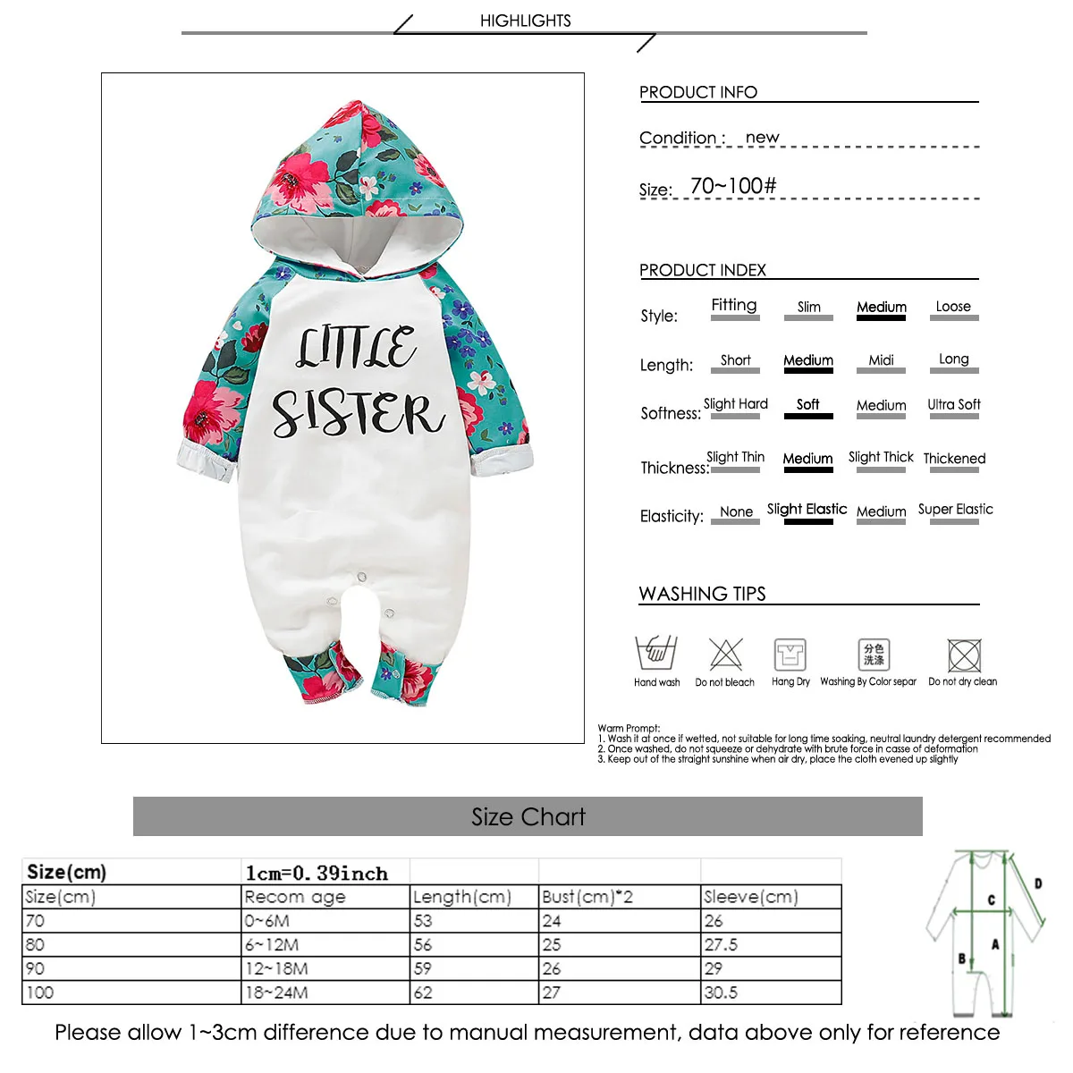 Брендовый комбинезон с капюшоном для новорожденных девочек от 0 до 24 месяцев, комбинезон с длинными рукавами и цветочным принтом, весенне-осенняя одежда