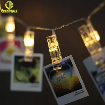 

1Pc Stars LED Clip String Lights Card Photo Clip String Lights Dorm Bedroom Hanging Decor Christmas Party Background Wall Decor