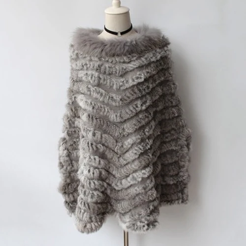 Feminino Коэльо пончо мех De Malha; Com Pele De Guaxinim GuarniçãO Moda Feminina Outono реальный мех De Luxo Envolto Preto - Цвет: color3